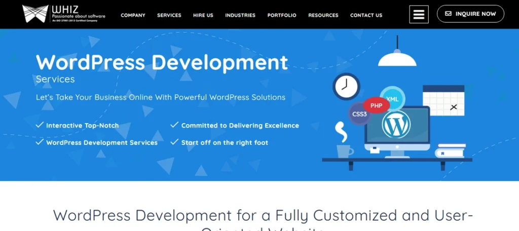 whiz solutions - top wordpress development companies