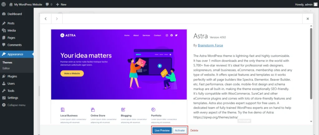 click install and then activate